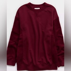 Aerie Très Chic Chenille Sweatshirt Deep Cherry Small